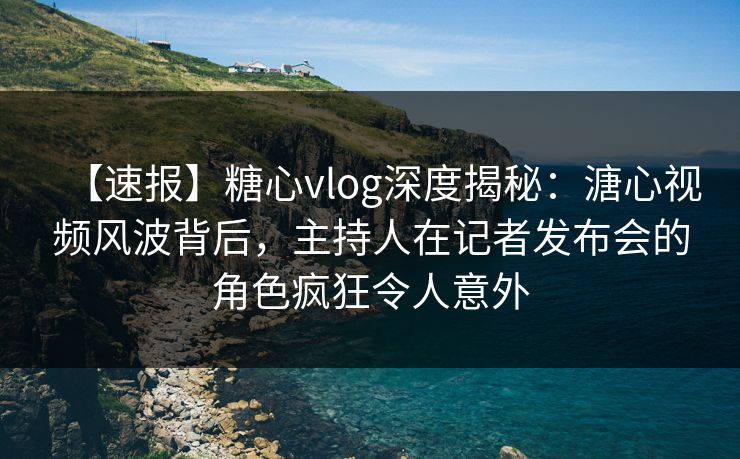 【速报】糖心vlog深度揭秘：溏心视频风波背后，主持人在记者发布会的角色疯狂令人意外