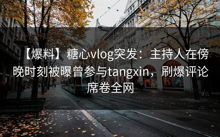 【爆料】糖心vlog突发：主持人在傍晚时刻被曝曾参与tangxin，刷爆评论席卷全网